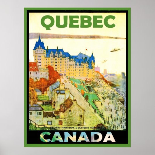 Poster Maisons en Québec, Canada, voyage vintage (Devant)