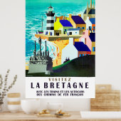 Poster Maisons et phare sur la côte bretonne, France (Cuisine)