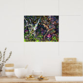 Poster Maisons Fées Village Arbres Marianne O Art Imprime (Cuisine)