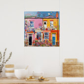 Poster Maisons florales Pastel (Cuisine)
