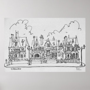 Poster Maisons françaises, Cobourg Normandie, France