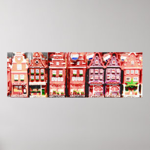Poster Maisons miniatures d'Amsterdam