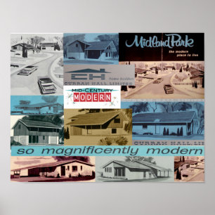 Poster Maisons modernes vintage