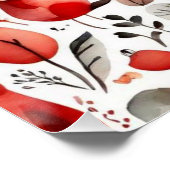 Poster Maisons rouges et feuille de papier mignon (Coin)
