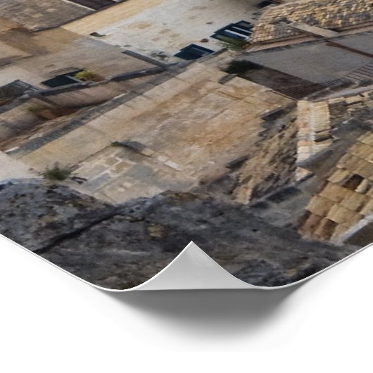 Poster Maisons Sassi, Matera, Basilicate, Italie (Coin)