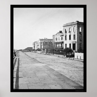 Poster Maisons sur la batterie à Charleston, SC 1865