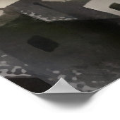 Poster Maisons Sur La Colline - Art Abstrait Fethiye (Coin)