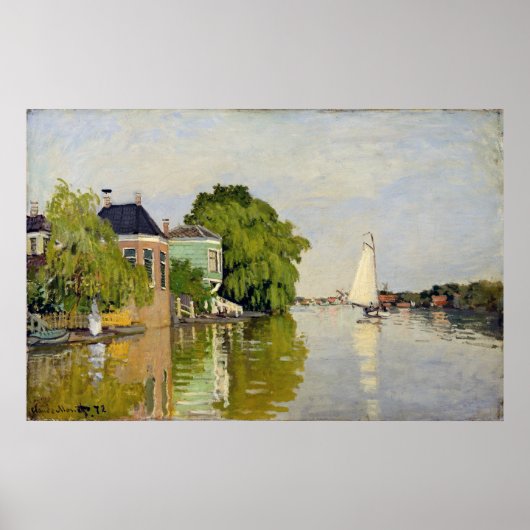 Poster Maisons sur l'Achterzaan - Claude Monet (Devant)