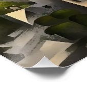 Poster Maisons sur le versant de la colline - Art abstrai (Coin)