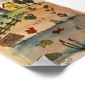 Poster Maisons sur une colline (Coin)