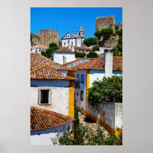 Poster Maisons traditionnelles à toit rouge Portugal