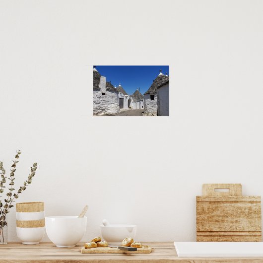 Poster Maisons Trulli en Alberobello, Pouilles (Cuisine)