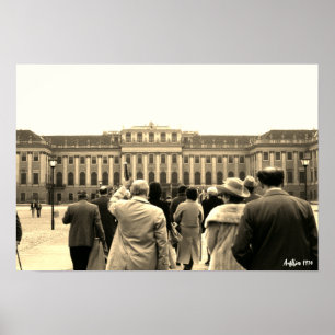 Poster Maisons vintage Autriche Vienne Schonbrunn