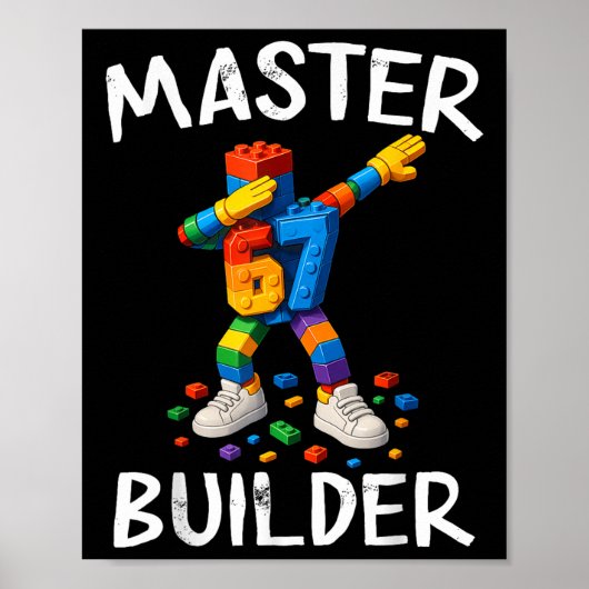 Poster Maître Constructeur Dabbing 67 Mème Blocs de Const (Devant)