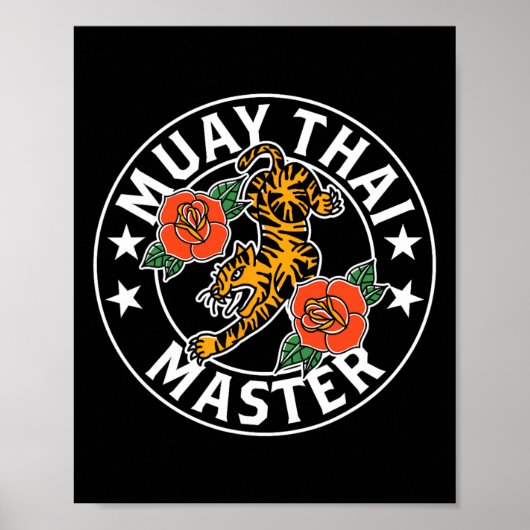 Poster Maître de Muay Thai Combattant Boxe Hobby Arts Mar (Devant)