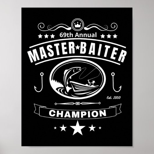 Poster Maître de pêche amusant Iter champion cadeau pour  (Devant)