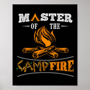 Poster Maître drôle du camp de feu de camp Hommes, femmes