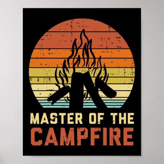Poster Maître du feu de camp Coucher de soleil Rétro Feu (Devant)