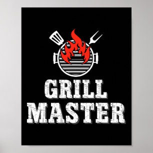 Poster Maître du grill équipement BBQ extérieur pour les