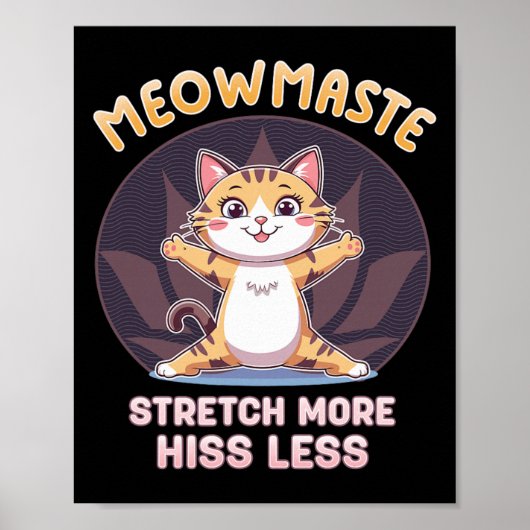 Poster Maîtresse Chat Yoga Étirez Plus Siffler Moins (Devant)