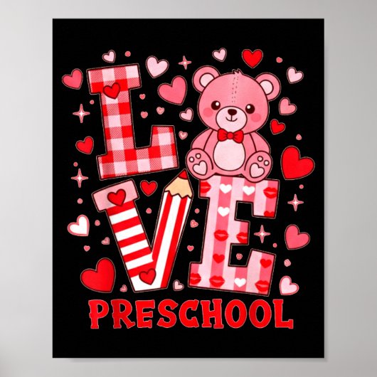 Poster Maîtresse de maternelle de la Saint-Valentin (Devant)