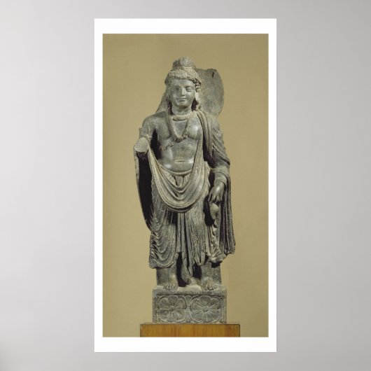 Poster Maitreya, Gandhara (schiste gris) (Devant)