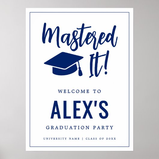 Poster Maîtrisé Cadeau de Diplôme de Master (Devant)