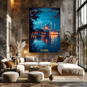 Poster Majesté au Clair de Lune d'Istanbul - Skyline Envo