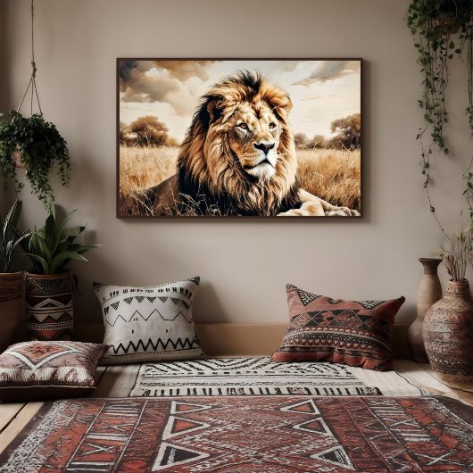 Poster Majesté dans des tons terreux