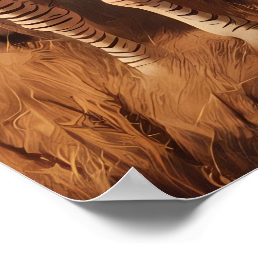 Poster Majesté rayée : Herbe zébrée en herbe sèche (Coin)