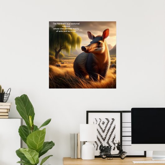 Poster Majestic Aardvark dans Serene Field (Bureau à domicile)