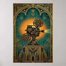 Majestic Art Deco Vintage Film Projector Gold