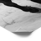 Poster Majestic Black Stallion dans Dreamy Winter Paysage (Coin)