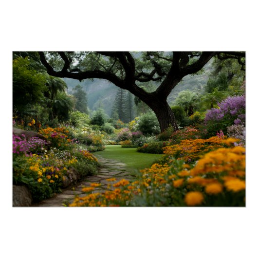 Poster Majestic Blossom Canopy Garden Path (Devant)