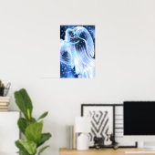 Poster Majestic Blue Angel Avec Étoiles (Bureau à domicile)
