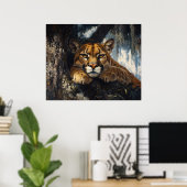 Poster Majestic Cougar in Forest (Bureau à domicile)