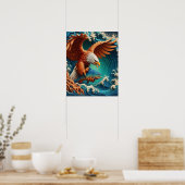Poster Majestic Eagle Fishing dans une vague 16x20 (Cuisine)