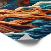 Poster Majestic Eagle Fishing dans une vague 16x20 (Coin)