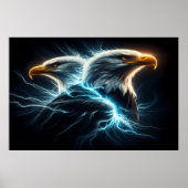 Poster Majestic Eagles danse au milieu de la foudre (Devant)