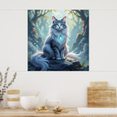 Poster **Majestic Fantasy Cat with Mystical Aura – High F (Cuisine)
