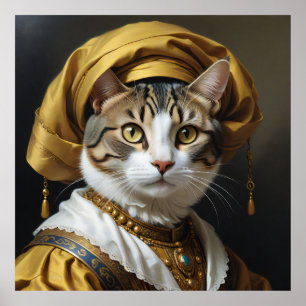Poster Majestic Feline dans Royal Attire