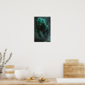 Poster Majestic Green Tiger Portrait (Cuisine)