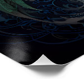 Poster Majestic Green & White Phoenix Bird (Coin)