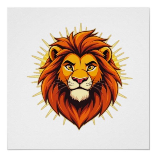 Poster Majestic Lion – King of Power and Authority (Devant)