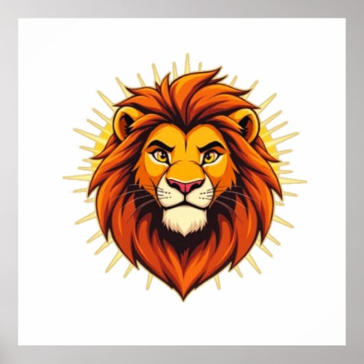 Poster Majestic Lion – King of Power and Authority (Devant)