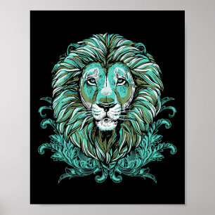 Poster Majestic Lion Mane Art Détaillé - Lions Are The Be