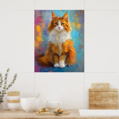 Poster Majestic Maine Coon Cat – Regal Digital Portrait (Cuisine)
