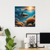 Poster Majestic Predator : Sharks Ocean Dance (Bureau à domicile)