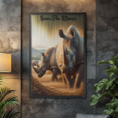 Poster Majestic Rhinos : Un terrain grâce