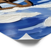 Poster Majestic Siberian Husky Pulling Christmas Sled (Coin)